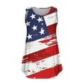 thumbnail image 3 of Aboser Womens USA Flag Tunic Tank Tops Loose Fit Sleeveless Patriotic Shirts America Stars and Stripes Graphic Tunics Dressy Casual Square Neck Shirt Blouse, 3 of 4