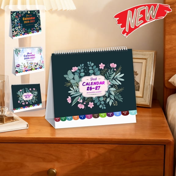 Tarmeek 2026 Desk Calendar, 8x8 Inch Premium Thick Paper, January 2026 - June 2027, Desk Calendar Stay Organized for Family Planning, Holiday Gift, Office, Academic Year, Home Decor