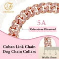 thumbnail image 4 of Gold Dog Chain Collar Diamond Cuban Link Dog Collar 13mm Wide Dog Necklace Metal Cat Chain Pet Crystal Collar Jewelry Accessories for Small Medium Large Dogs Cats, 4 of 6