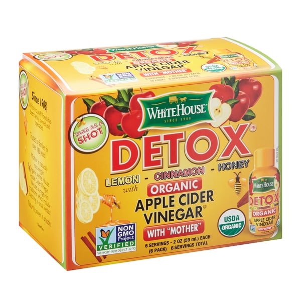 White House Detox Organic Apple Cider Vinegar Shots, 6 Count