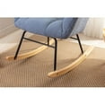 thumbnail image 6 of Teddy Fabric Rocking Chair, Upholstered Glider Rocker Accent Chair with Padded Seat and High Backrest, Armchair Reading Chair for Living Room Bedroom Offices, 6 of 7