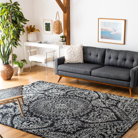 Safavieh Metro Alaois Medallion Area Rug, Black/Ivory, 8' x 10'