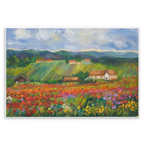 Stupell Industries Spring Glory Lush Meadow Landscape & Nature Painting Unframed Art Print Wall Art, 15 x 10