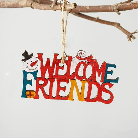 

WANYNG Christmas Wooden Small Pendant Christmas Wooden Letter Board Door Hanging One Size