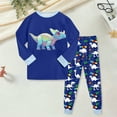 thumbnail image 2 of Hessimy Toddler Boys Girls Spring Summer Cute Pattern Print 2Pcs Long Sleeve Crewneck Pullover Casual Jogger Pants Athletic Set, Pattern Jogger Set(Blue,7-8 Years), 2 of 5