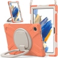 thumbnail image 6 of Case for Samsung Galaxy Tab A8 10.5 inch, 360 Degree Rotating Hand Grip Shockproof Cover with Shoulder Strap, Coral Orange, 6 of 7
