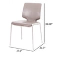 thumbnail image 5 of Cid Fiji 18 Inch Stackable Dining Chair Set of 2 Light Gray Vegan Leather, 5 of 6