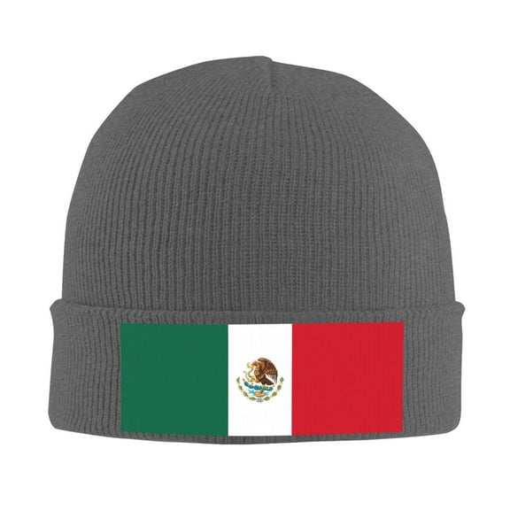 Mexican Flag Beanie Hat Knit Hat Skull Cap for Men Women Winter Hat Deep Heather