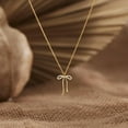 thumbnail image 5 of Gold Necklace for Women Trendy, Dainty Gold Bow Necklace 14K Gold Plated Necklace Cute Bow Pendant Necklace Simple CZ Bead Bow Chain Choker Necklaces for Women Gold Jewelry Christmas Gifts, 5 of 5