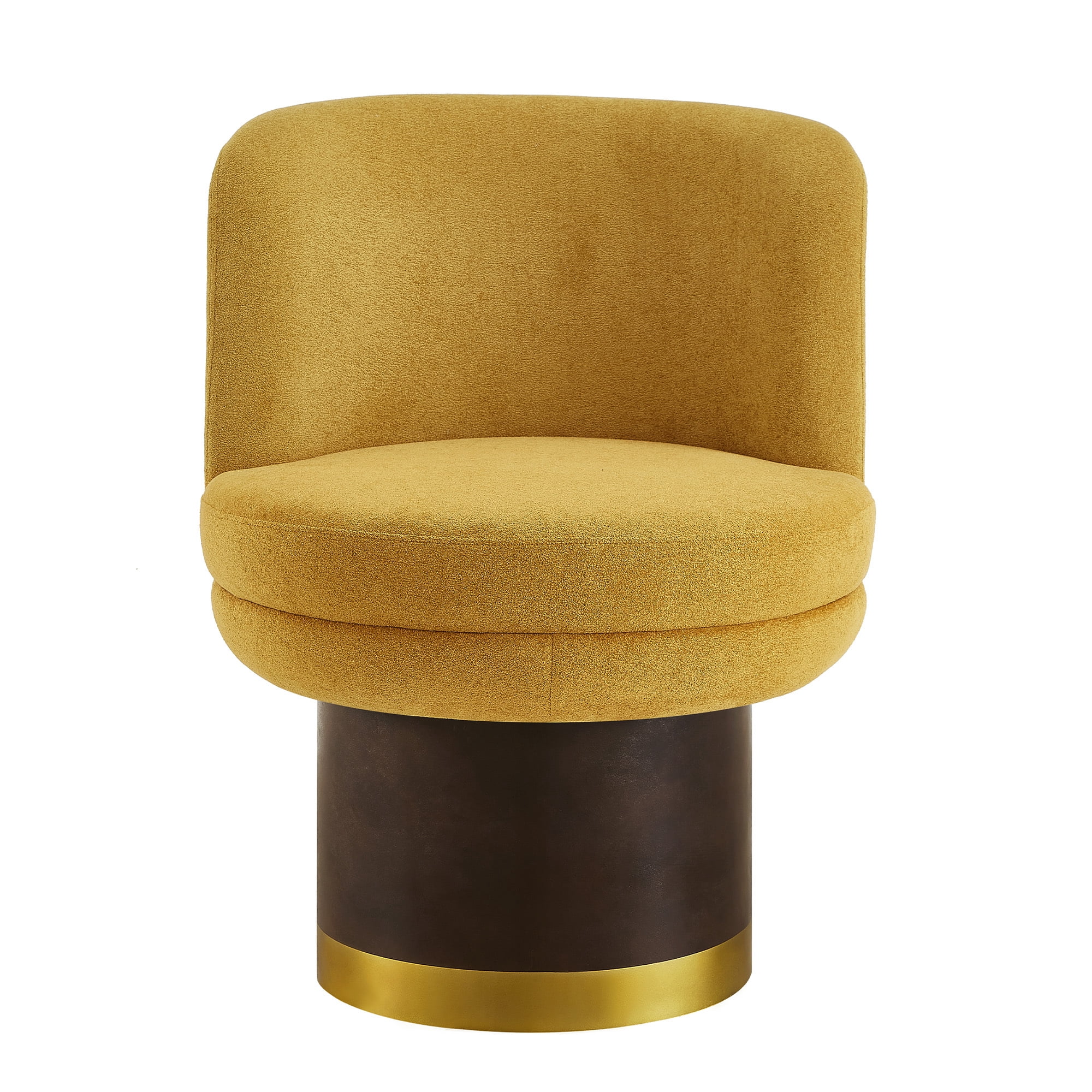 Euroco Swivel Accent Chair, 360° Swivel Barrel Chair with Curve Back and Soft Cushion,Chenille Reading Chair Single Sofa for Small Space,Living Room or Bedroom,Yellow