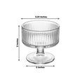thumbnail image 2 of Efavormart 6 Pack Clear Ribbed Glass Candle Holders 3" – Vintage Coupe Pedestal Candle Cups for Floating & LED Candles, Table Centerpieces, 2 of 5