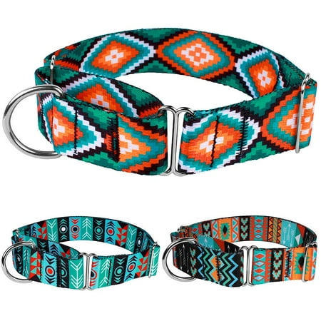 CollarDirect Martingale Dog Collar Adjustable Heavy Duty Nylon Collars for Dogs Medium Large Tribal Design, Pattern