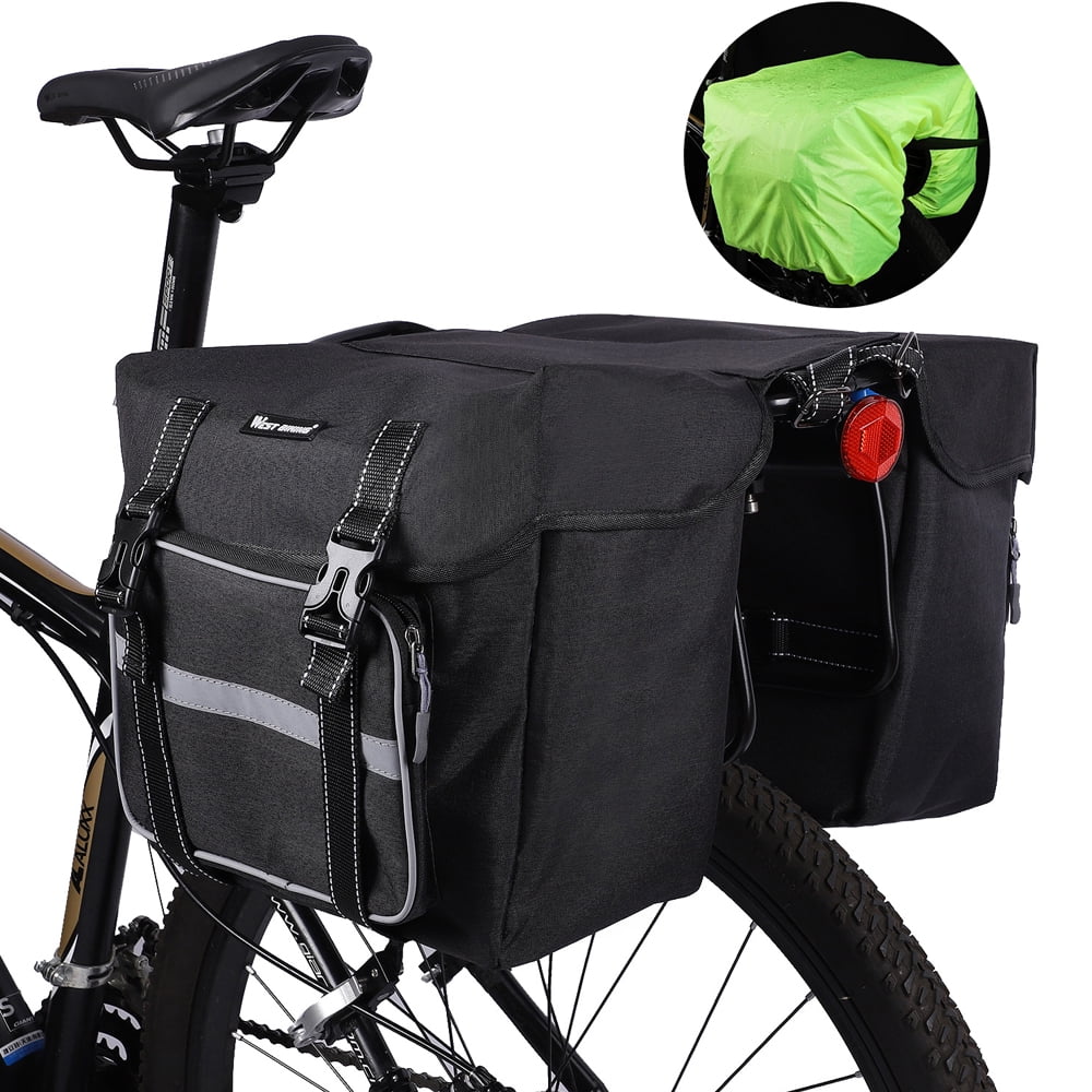 Large Waterproof Bicycle Double Rack Pannier Mountain Bike Storage Saddle Bag