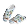 thumbnail image 2 of Lsque Watercolor Sailboat Pattern Womens Comfort Cotton on Scuff With Memory Foam and Anti-skid Sole Slipper-40/41, 2 of 7