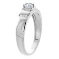 thumbnail image 3 of 14K White Gold Men's Diamond Ring 0.28 cttw 3/16 inch wide, size 9, 3 of 4