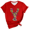 thumbnail image 2 of Red Women's Short Sleeve T-shirt, Women'S Carnival Crawfish Print V Neck Shirt Women'S Pullover T Shirt,Women's Short sleeve T-shirt 5XL, 2 of 8