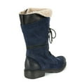 thumbnail image 7 of jsaierl Women's Snow Boots Suede Mid Calf Boots Round Toe Lace-up Plush Thick Knight Boots, 7 of 7