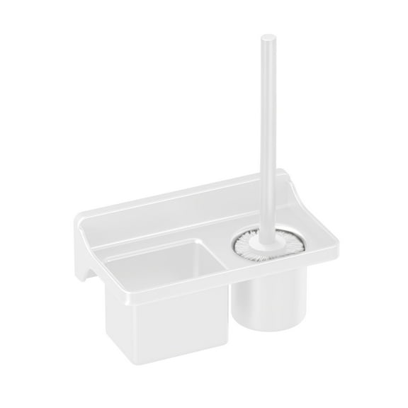 Hvmvliv Toilet Brush and Holder Set Toilet Brush with Base,Compact Design,Holders Can Storage Cleaner,Toilet Plunger Cleaning Accessories White