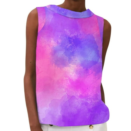 YOTMKGDO Tank Tops for Women 2024  Crew Neck Cingard Shoulder Slim Short Navel Small Vest Fashion Solid Color Hanging Neck Backless Wrap Bra Top Sleeveless (Purple  S)