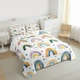 thumbnail image 3 of Manfei Retro Multicolor Rainbow Bedding Comforter Set,Boho Style Twin Comforter Sets,Colorful Heart Print Bedding Set For Kids,Luxury Bedroom Decor Reversible,2 Pieces, 3 of 8