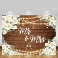 thumbnail image 5 of White Floral Mr & Mrs Engagement Decorations Backdrop Couples Wedding Wooden Background Bride and Groom Engaged Ceremony Anniversary Bridal Shower Party Supplies Photobooth Props, 5 of 7