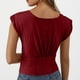 thumbnail image 5 of Camisetas para las Mujeres de Ajuste Suelto Casual Sólido V-Cuello Blusa, Moda Manga Corta Cuello Redondo Top para el Hogar Y el Uso Diario, Tela Suave, 5 of 7