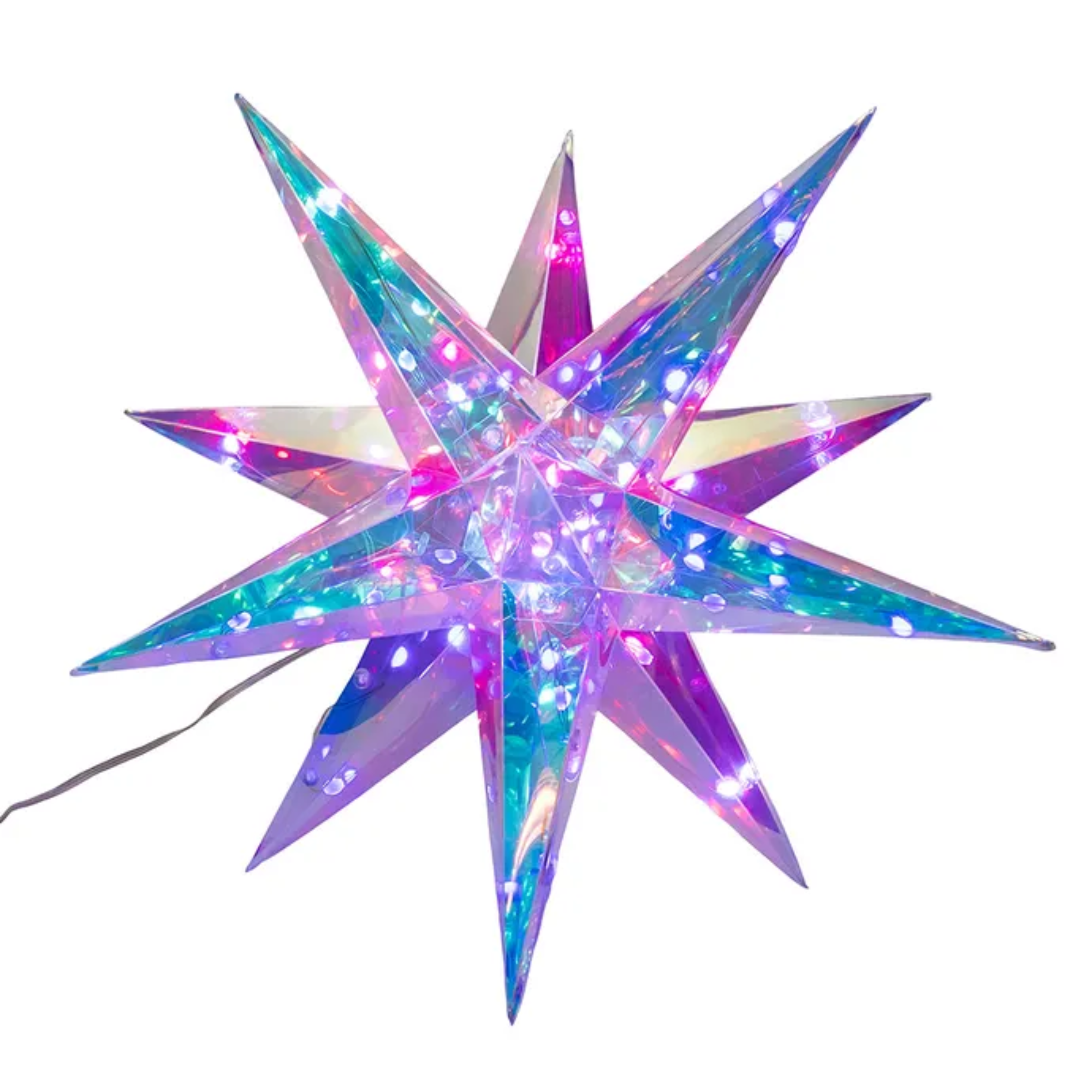 Kurt Adler Pre-Lit RGB Smart LED Holographic Starburst, 13.25in