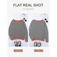 thumbnail image 6 of Womens Sweaters Long Sleeve Crew Neck Color Block Striped Casual Knitted Pullover Tops Black & Red M, 6 of 7