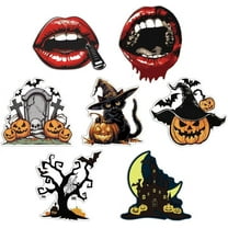 Reflective Vinyl Car Stickers Waterproof Decals for Vehicle Decoration Mixed Shapes 148x155mm 7pcs/set Plastic