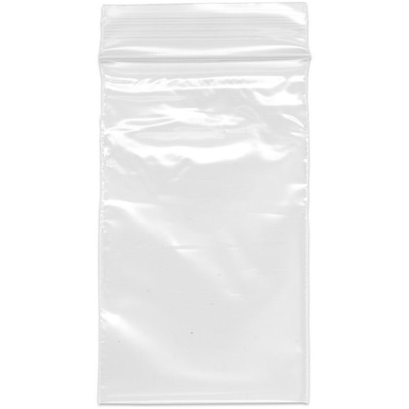 Plymor 2.5" x 4" (Pack of 500), 2 Mil Zipper Reclosable Plastic Bags
