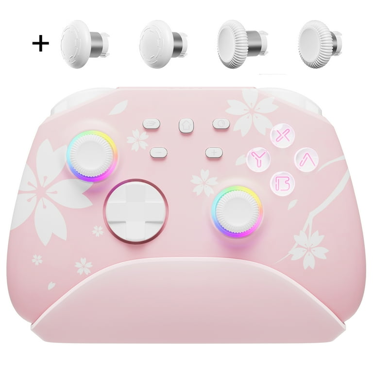 Luigi s Mansion 3 and Upgraded Switch Pro Controller for Nintendo Switch PC IOS Android Steam with Hall Effect Joysticks Triggers Pink 2 Pairs of