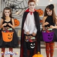 thumbnail image 3 of PMU Halloween Jack-O-Lantern Trick or Treat Pail Bucket - Candy Gift Basket for Kids - Pumpkin Plastic Buckets with Handle - Perfect Halloween Décor - 9 Inch Orange Pkg/3, 3 of 8