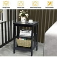thumbnail image 5 of Yardi Yard 2 Pieces 3-Tier Nightstand with Reinforced Bars and Stable Structure-Black, Side Table, Chairside Table Narrow End Table for Bedroom Living Room Kitchen, 5 of 6