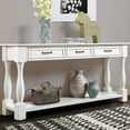thumbnail image 2 of Antique White Console Table 63inch, Solid Wood, 3 Functional Drawers, 1 Shelf, Mid-century Style Drawers & Bottom Load Capacity 220lbs,, 2 of 6