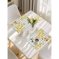 thumbnail image 5 of Spring Forsythia Flowers Placemats Set of 8, Yellow Floral Hummingbird Gray Plaid Placemats for Dining Table, Place Mats for Kitchen Tabletop, Waterproof Wipeable Dining Table Mats Set, 5 of 9