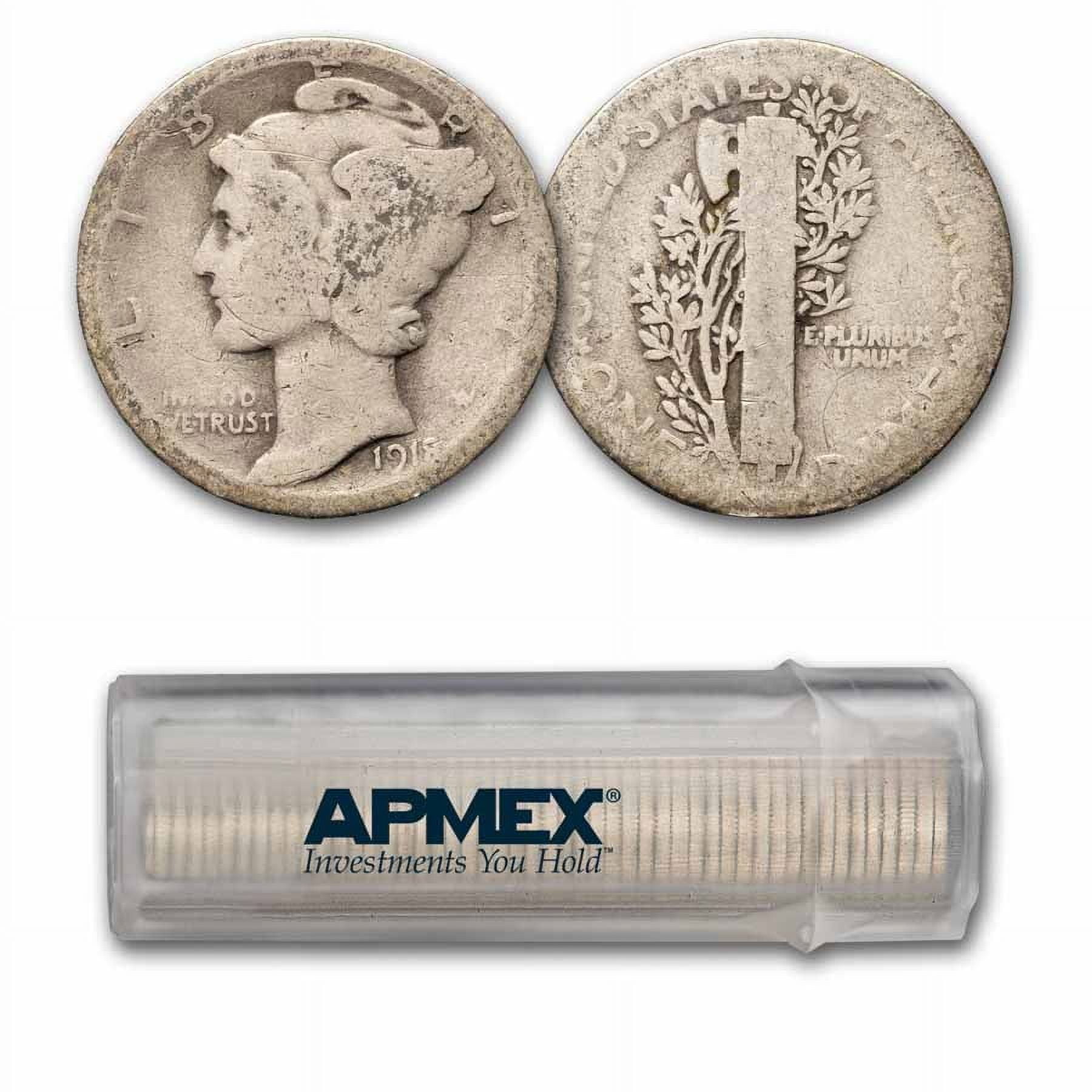 マーキュリーダイム アメリカ 銀貨 50枚セットMercury dime Brilliant Uncirculated 90% Silver Mercury Dime 50-Coin Roll