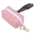 thumbnail image 4 of Zipper Poop Bag Holder, Dog Garbage Bag Dispenser PU Matte Portable  For Dogs For Outdoor Sakura Pink, 4 of 8