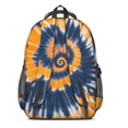 thumbnail image 3 of Orange and Blue Tie Dye Pattern Backpack for School, Cute School Bag with Adjustable Shoulder Straps and Padded Back, 16.9"x12.6"x5.9", 3 of 5
