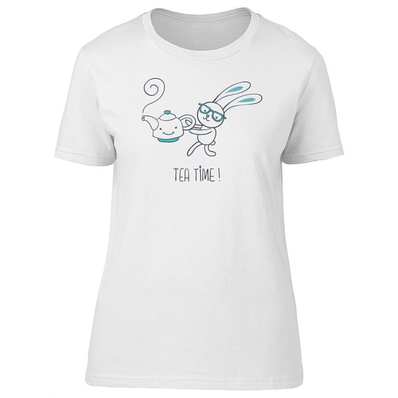 Bunny Tea Time! T-Shirt Women -Image by Shutterstock, Female Large