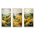 thumbnail image 2 of Designart "Yellow And Green Pastoral Bold horizon VIII" Countryside Framed Wall Art Set Of 3 - Yellow Countryside Frame Gallery Wall Set For Home Decor, 2 of 7