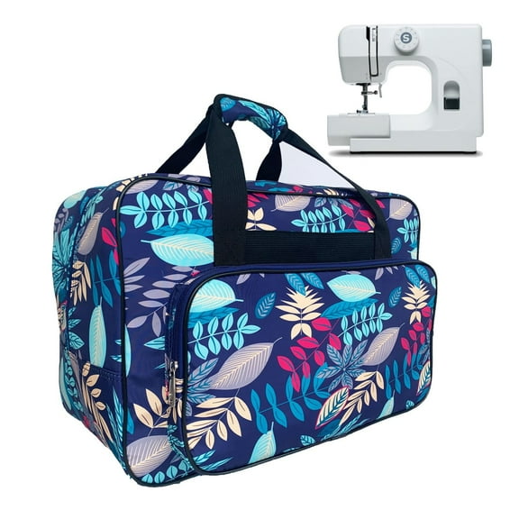 Heavy Duty Sewing Machine Carrying Case, Portable Storage Bag with Multiple Pockets - Protective Cover with Reinforced Handle for Transport & Organization