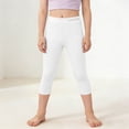 thumbnail image 7 of IFNWSV Girls Yoga Pants Solid Stretchy High Waisted Leggings Athletic Cropped Tights for Active Wear White 10 Years, 7 of 7
