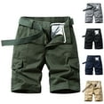 thumbnail image 3 of guisaled Mens Cotton Cargo Shorts Relaxed Fit Elastic Waist Casual Work Shorts Mutiple Pockets Stretch Twill Hiking Shorts, 3 of 4