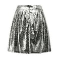 thumbnail image 6 of Women's Fashion High Waist Pleated Solid Color Short Skirt Loose Sequin Skirt Swing Skirt Pleated Tennis Skirt Workout Skirt Twin Size Bed Skirt Denim Skirts for Women Midi Length Long Skirt with Slit, 6 of 6