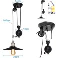 thumbnail image 5 of Vintage Style Pendant Lighting, Light Pulley Pendant For Commercial And Residential Use With Adjustable Length Design And Hard-Wired Installation, 5 of 5