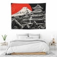 thumbnail image 3 of ONETECH  Japanese Tapestry, Japan Pagoda Mount Fuji Anime Tapestry Wall Hanging, Red Sun Tapestry Black White Art Blanket for Bedroom Living Room Dorm, 3 of 7