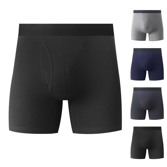 Kmdttou Clearance Under 10$! Men's Cotton Boxers Solid Color Open (Size:S-2XL)