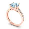 thumbnail image 2 of Solitaire with Accents Engagement Ring for Women - 2.3ct Natural Sky Blue Topaz in 14K Rose Gold Promise Ring, 2 of 6