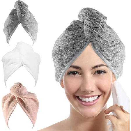 Microfiber Hair Towel Wrap: Super Absorbent Quick Hair Drying Turban 3 Pack Soft Head Towel Wraps for Women Curly Long Wet Thick Hair Anti Frizz with Button Loop (Gray) | Walmart Canada Microfiber Hair Towel Wrap: Super Absorbent Quick Hair Drying Turban 3 Pack Soft Head Towel Wraps for Women Curly Long Wet Thick Hair Anti Frizz with Button Loop (Gray) | Walmart Canada