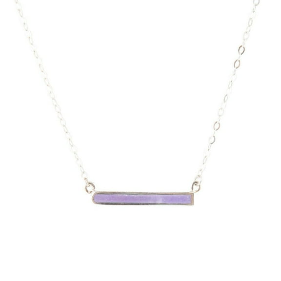 Dainty Amethyst Bar Necklace